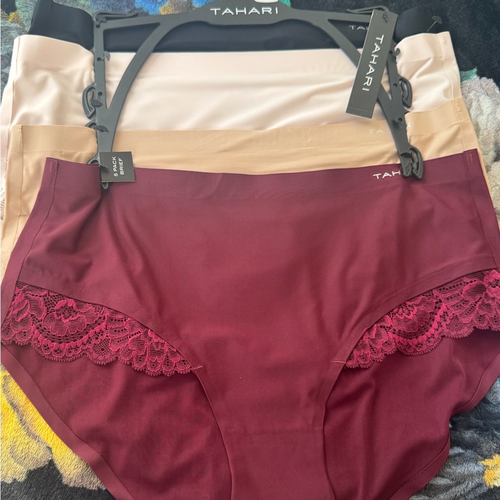 BOGO 4pk Tahari Lace Trim Panties